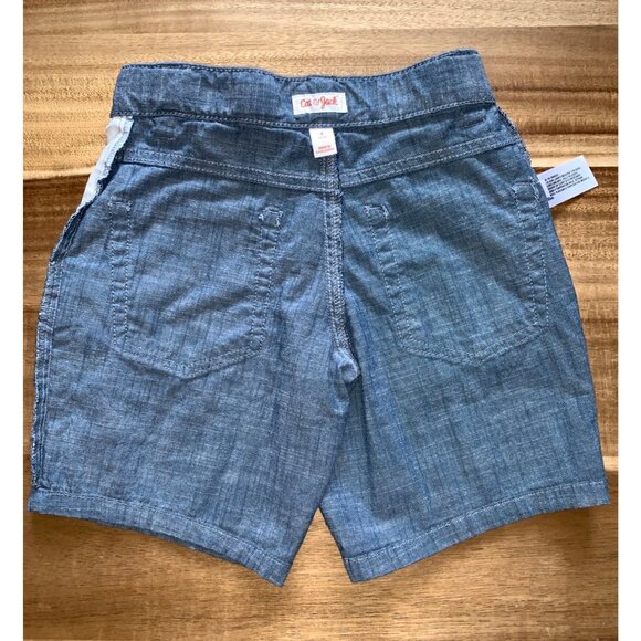Cat & Jack Boys Blue Chambray Pull-On Shorts With Button & Zip Closure Size 6 - Picture 6 of 11